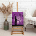 Australia Animals ANZAC Day Canvas Wall Art Lest We Forget The Animals Too Purple Poppy