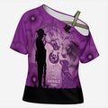 Australia Animals ANZAC Day Cross Shoulder Shirt Lest We Forget The Animals Too Purple Poppy