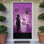 Australia Animals ANZAC Day Door Cover Lest We Forget The Animals Too Purple Poppy