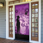 Australia Animals ANZAC Day Door Cover Lest We Forget The Animals Too Purple Poppy
