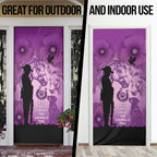 Australia Animals ANZAC Day Door Cover Lest We Forget The Animals Too Purple Poppy