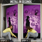 Australia Animals ANZAC Day Door Cover Lest We Forget The Animals Too Purple Poppy