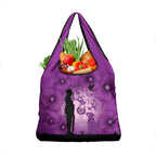 Australia Animals ANZAC Day Grocery Bag Lest We Forget The Animals Too Purple Poppy
