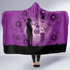 Australia Animals ANZAC Day Hooded Blanket Lest We Forget The Animals Too Purple Poppy