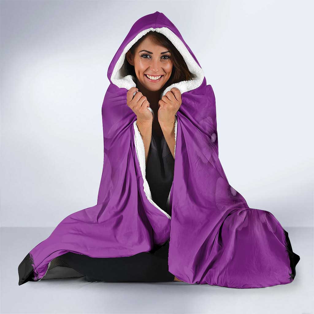 Australia Animals ANZAC Day Hooded Blanket Lest We Forget The Animals Too Purple Poppy