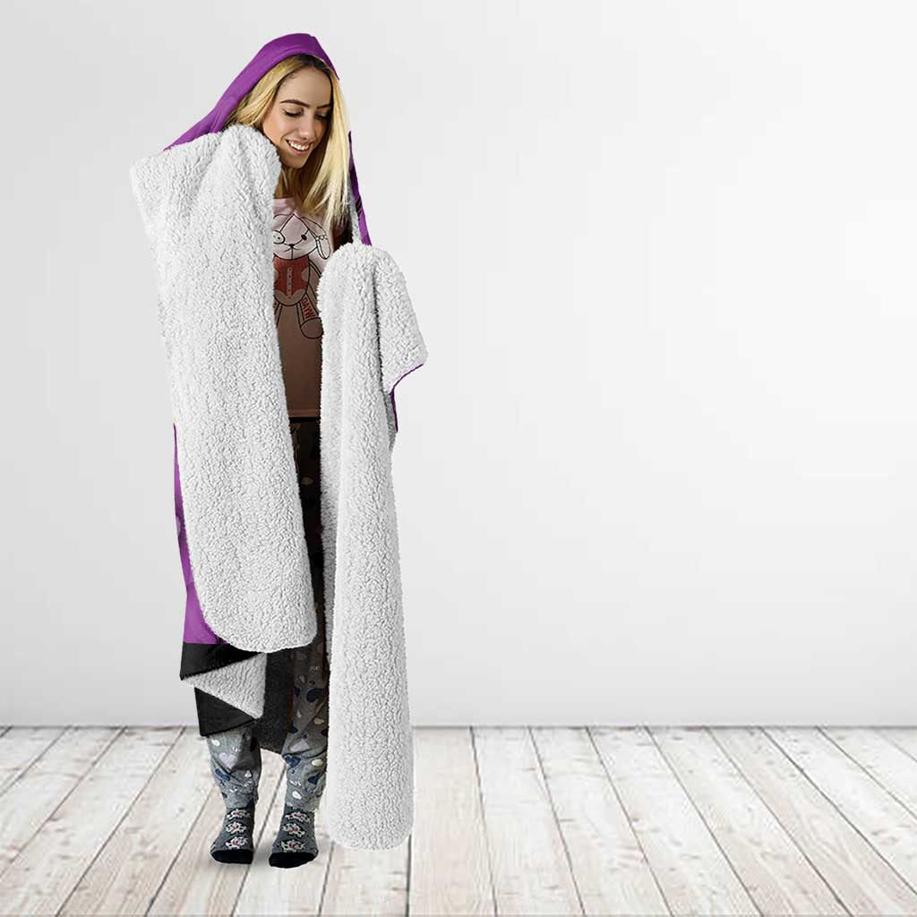 Australia Animals ANZAC Day Hooded Blanket Lest We Forget The Animals Too Purple Poppy
