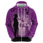 Australia Animals ANZAC Day Hoodie Lest We Forget The Animals Too Purple Poppy