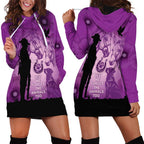 Australia Animals ANZAC Day Hoodie Dress Lest We Forget The Animals Too Purple Poppy