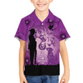 Australia Animals ANZAC Day Kid Hawaiian Shirt Lest We Forget The Animals Too Purple Poppy