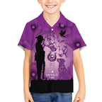Australia Animals ANZAC Day Kid Hawaiian Shirt Lest We Forget The Animals Too Purple Poppy