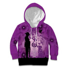 Australia Animals ANZAC Day Kid Hoodie Lest We Forget The Animals Too Purple Poppy