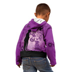 Australia Animals ANZAC Day Kid Hoodie Lest We Forget The Animals Too Purple Poppy