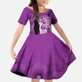 Australia Animals ANZAC Day Kid Short Sleeve Dress Lest We Forget The Animals Too Purple Poppy