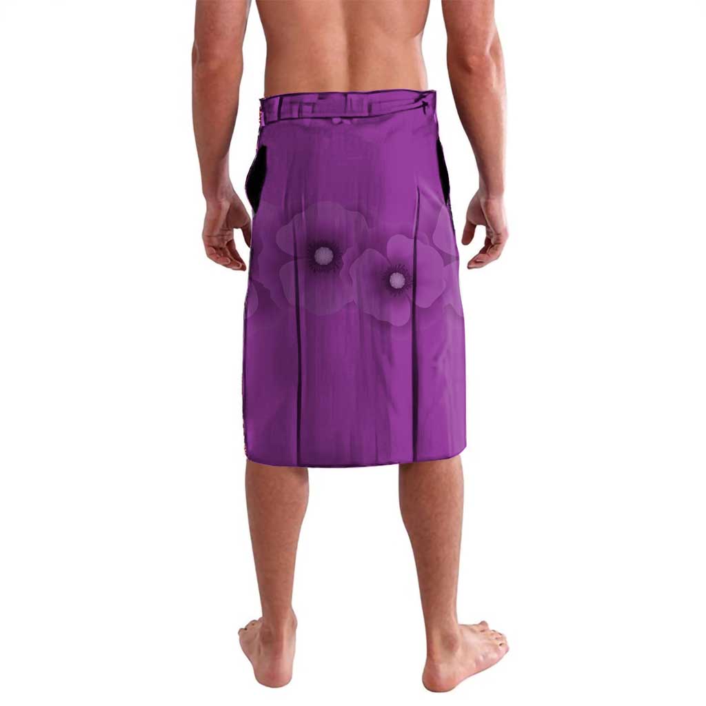 Australia Animals ANZAC Day Lavalava Lest We Forget The Animals Too Purple Poppy