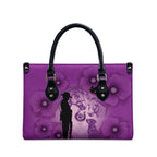 Australia Animals ANZAC Day Leather Bag Lest We Forget The Animals Too Purple Poppy