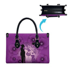 Australia Animals ANZAC Day Leather Bag Lest We Forget The Animals Too Purple Poppy