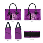 Australia Animals ANZAC Day Leather Bag Lest We Forget The Animals Too Purple Poppy
