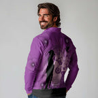Australia Animals ANZAC Day Long Sleeve Polo Shirt Lest We Forget The Animals Too Purple Poppy