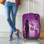 Australia Animals ANZAC Day Luggage Cover Lest We Forget The Animals Too Purple Poppy