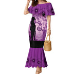 Australia Animals ANZAC Day Mermaid Dress Lest We Forget The Animals Too Purple Poppy