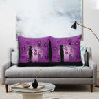 Australia Animals ANZAC Day Pillow Cover Lest We Forget The Animals Too Purple Poppy