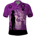 Australia Animals ANZAC Day Polo Shirt Lest We Forget The Animals Too Purple Poppy
