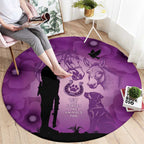 Australia Animals ANZAC Day Round Carpet Lest We Forget The Animals Too Purple Poppy