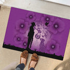 Australia Animals ANZAC Day Rubber Doormat Lest We Forget The Animals Too Purple Poppy