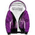 Australia Animals ANZAC Day Sherpa Hoodie Lest We Forget The Animals Too Purple Poppy