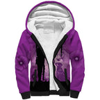 Australia Animals ANZAC Day Sherpa Hoodie Lest We Forget The Animals Too Purple Poppy