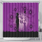 Australia Animals ANZAC Day Shower Curtain Lest We Forget The Animals Too Purple Poppy