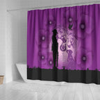 Australia Animals ANZAC Day Shower Curtain Lest We Forget The Animals Too Purple Poppy