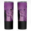 Australia Animals ANZAC Day Skinny Tumbler Lest We Forget The Animals Too Purple Poppy