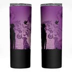 Australia Animals ANZAC Day Skinny Tumbler Lest We Forget The Animals Too Purple Poppy