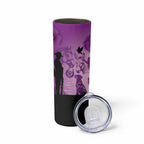 Australia Animals ANZAC Day Skinny Tumbler Lest We Forget The Animals Too Purple Poppy