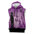Australia Animals ANZAC Day Sleeveless Hoodie Lest We Forget The Animals Too Purple Poppy