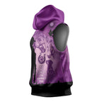 Australia Animals ANZAC Day Sleeveless Hoodie Lest We Forget The Animals Too Purple Poppy