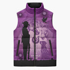 Australia Animals ANZAC Day Sleeveless Puffer Jacket Lest We Forget The Animals Too Purple Poppy