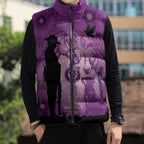Australia Animals ANZAC Day Sleeveless Puffer Jacket Lest We Forget The Animals Too Purple Poppy