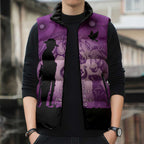 Australia Animals ANZAC Day Sleeveless Puffer Jacket Lest We Forget The Animals Too Purple Poppy