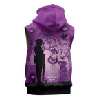 Australia Animals ANZAC Day Sleeveless Zip Hoodie Lest We Forget The Animals Too Purple Poppy