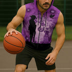 Australia Animals ANZAC Day Sleeveless Zip Hoodie Lest We Forget The Animals Too Purple Poppy