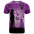 Australia Animals ANZAC Day T Shirt Lest We Forget The Animals Too Purple Poppy