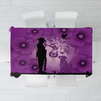 Australia Animals ANZAC Day Tablecloth Lest We Forget The Animals Too Purple Poppy