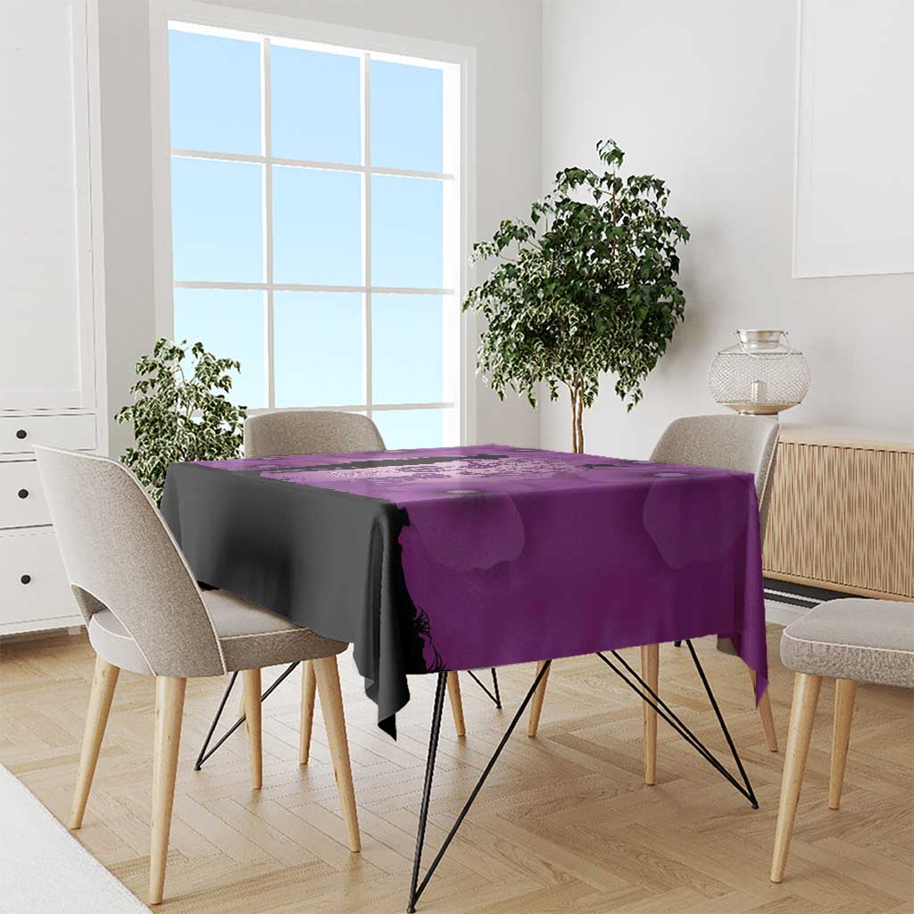 Australia Animals ANZAC Day Tablecloth Lest We Forget The Animals Too Purple Poppy