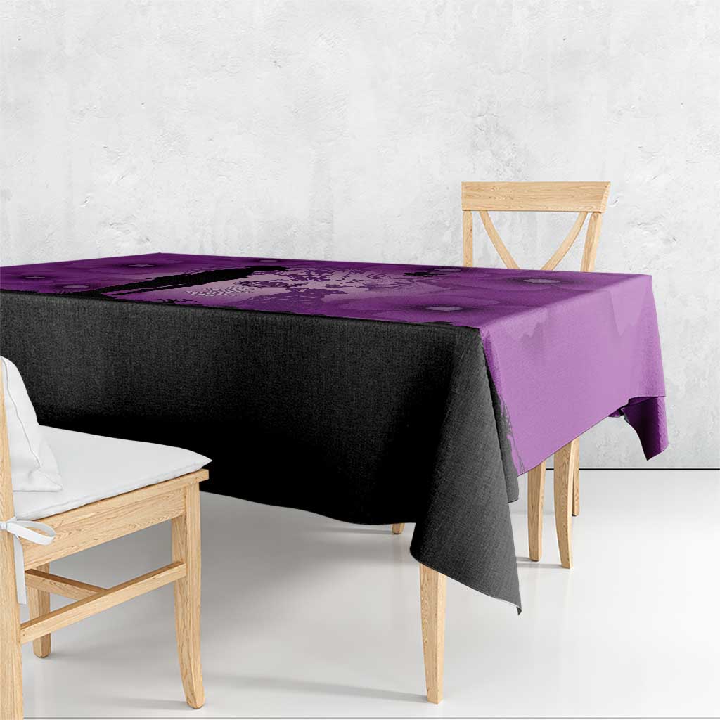 Australia Animals ANZAC Day Tablecloth Lest We Forget The Animals Too Purple Poppy