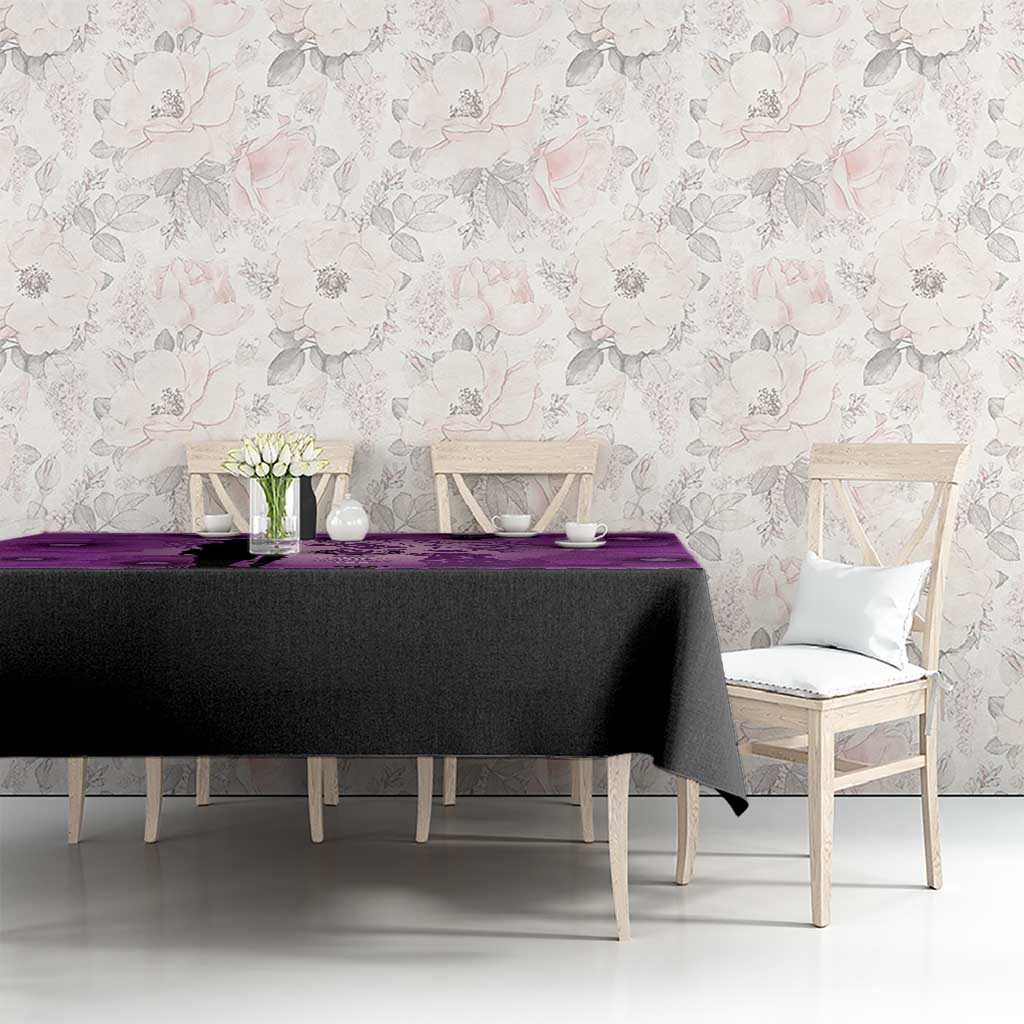 Australia Animals ANZAC Day Tablecloth Lest We Forget The Animals Too Purple Poppy
