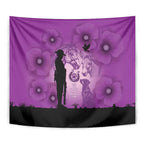 Australia Animals ANZAC Day Tapestry Lest We Forget The Animals Too Purple Poppy