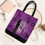 Australia Animals ANZAC Day Tote Bag Lest We Forget The Animals Too Purple Poppy