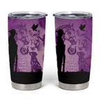 Australia Animals ANZAC Day Tumbler Cup Lest We Forget The Animals Too Purple Poppy